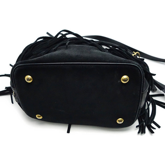 Yves Saint Laurent Paris Drawstring Shoulder Bag Fringe Suede - Picture 5 of 7